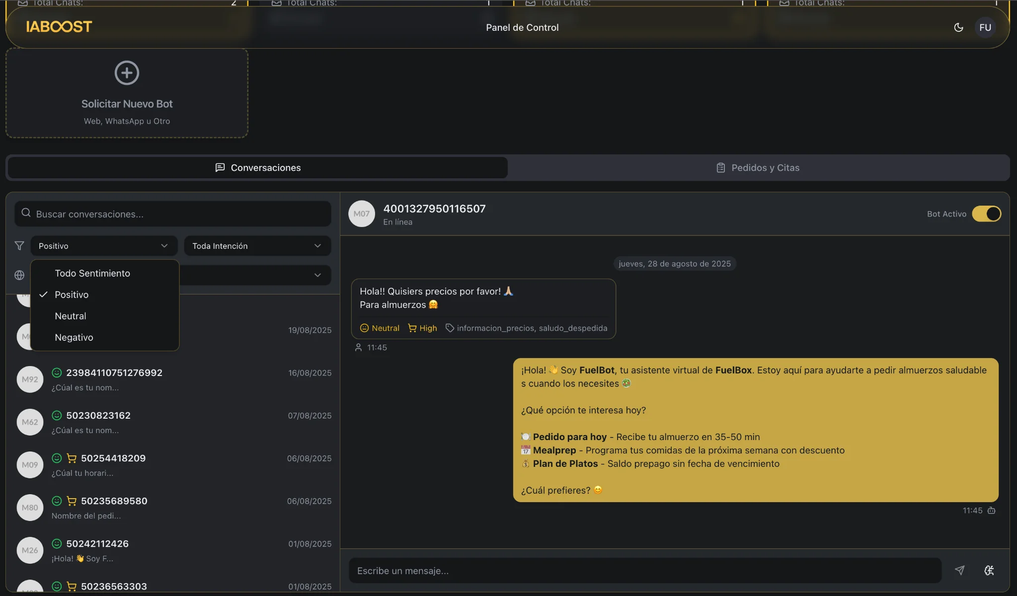Dashboard de IA Boost